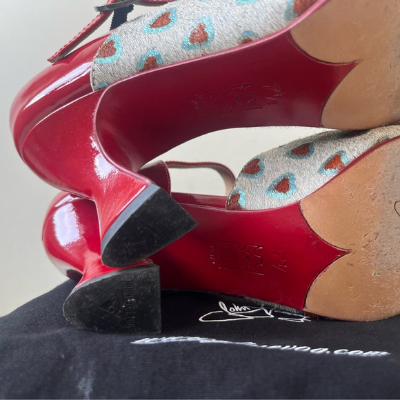 Rare 🔥 John Fluevog POSER LILY-ROSE D’ORSAY MARY JANE HEARTS HEEL Size 7.5 - Picture 12 of 14